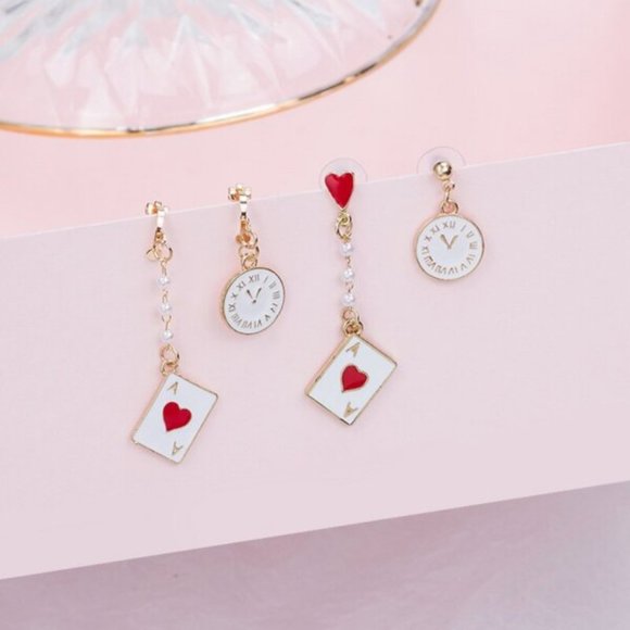It’s Time To Play | Playing Card Clock Earrings - Picture 6 of 7